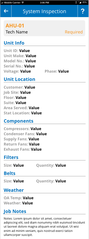 Work Order - Inspections - Basic Info