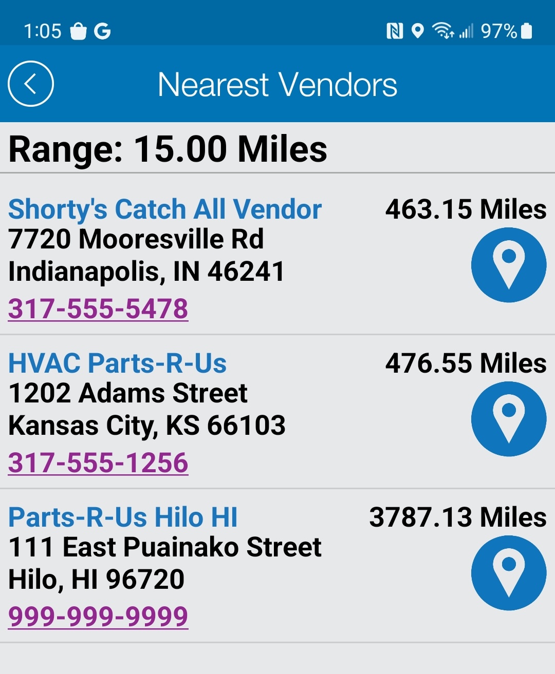 Purchase Order - Create PO - Nearest Vendor