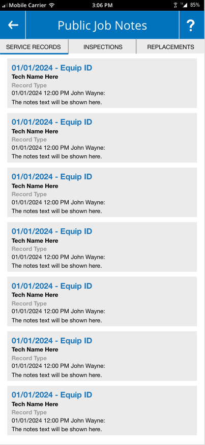 Work Order - Public Job Notes