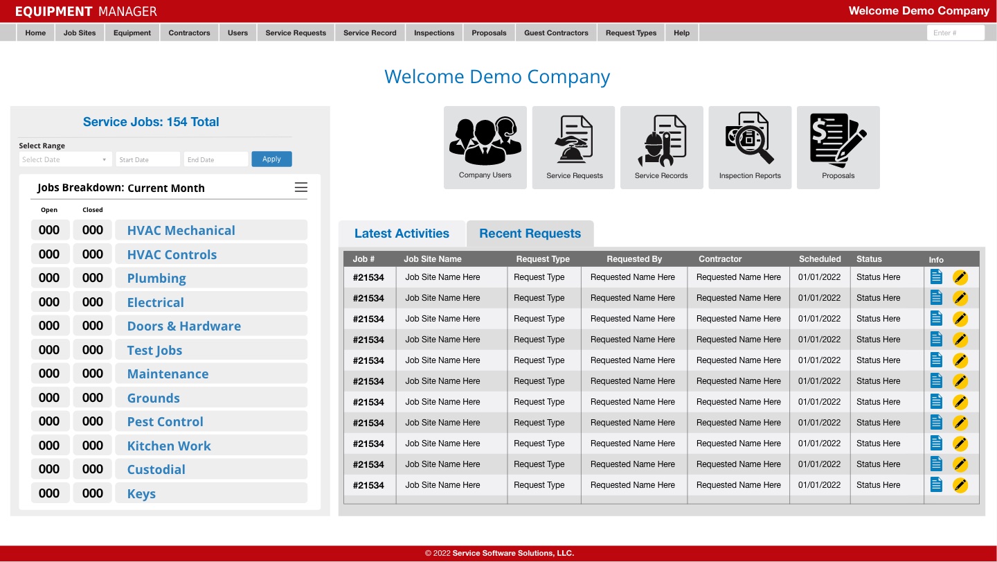 Customer Portal Home Page